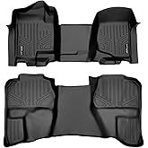 SMARTLINER Custom Fit Floor Mats 2 Row Liner Set for 2007-2013 Chevrolet Silverado 1500