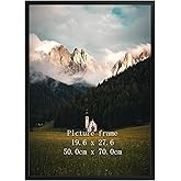 Giftgarden 19.7x27.6 Puzzle Frame Black, 50x70cm Picture Frame for 1000 Pieces Puzzles Wall Display, Single