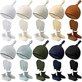 Toulite 10 Set Newborn Baby Socks Hat and Mittens Soft Ankle Sock Newborn Beanie Mitten for Boys Girls Infant