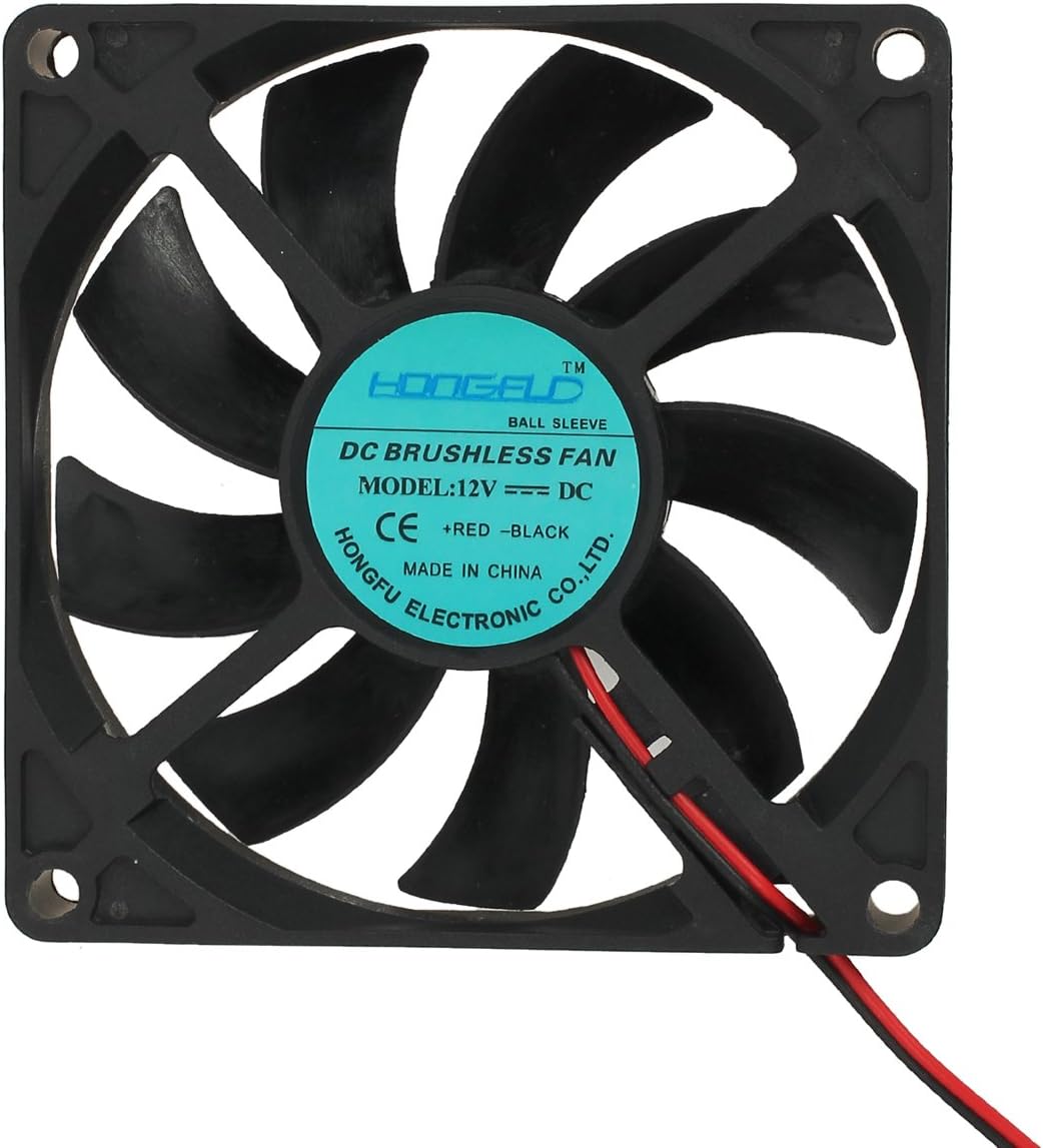 Brushless Case Fan 80mm x 80mm x 15mm 2pin 12V PC Cooling Fan Black