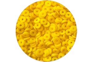 ACOFECT 2000pcs Yellow Clay Beads for Bracelets Making - Heishi Polymer Flat Disc Spacer Clay Bead for Jewelry Earring DIY Crafts 6mm