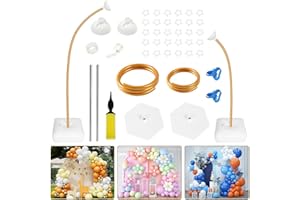 Bazen 8.2ft & 5ft Balloon Arch Kit Glod Free Bending Shape Deformation Balloon Column Stand Half Arch Balloon Stand with Base Balloon Arch Frame for Wedding Baby Shower Birthday Decoration
