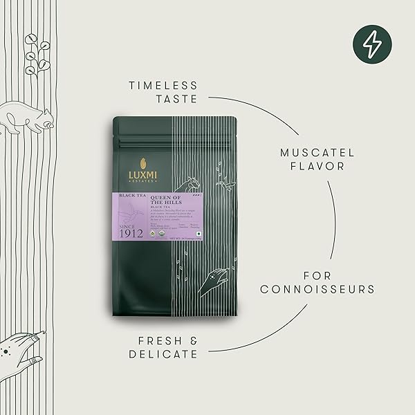 LUXMI ESTATES QUEENS BLACK TEA BLEND 50 TEA BAGS (100GM) PACK | ORGANIC BLACK TEA | 50 CUPS BULK PACK