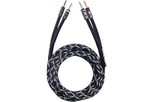 InnoStars 12AWG High Performance Speaker Cable with Dual Gold-Plated Banana Plugs, Premium Heavy Duty Braided Nylon Jacket an