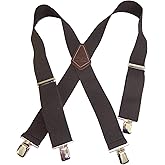 Holdup 2" Wide Contractor Suspenders for Men with Patented No-slip metal clip.