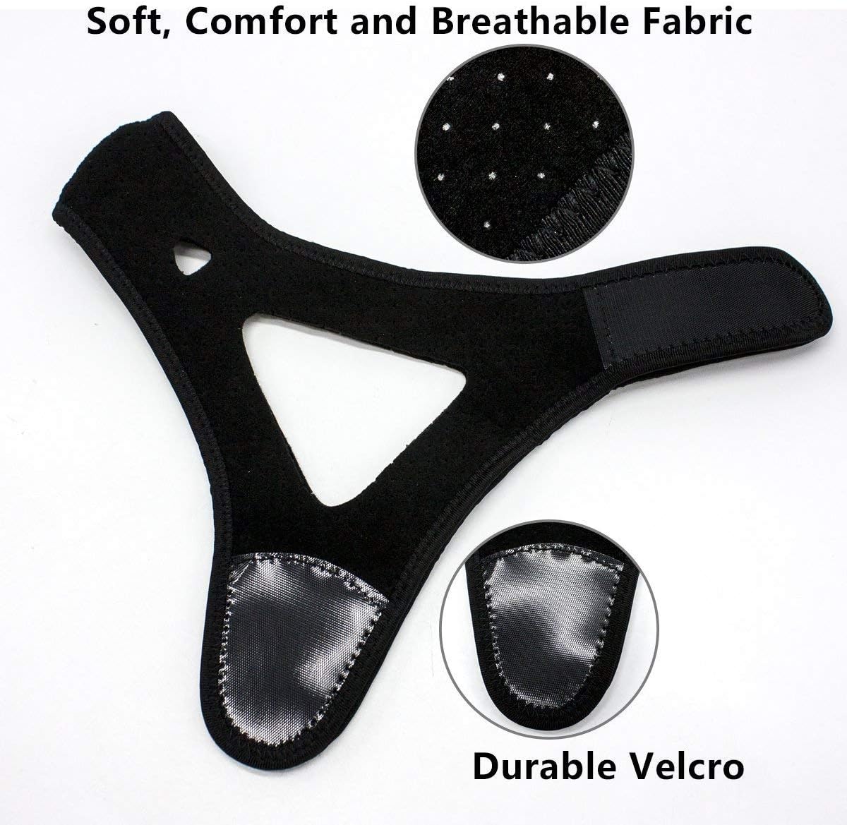 Anti Snoring Chin Strap - Breathable & Naturally Stop Snoring Device, Patent Design w/Promoting Blood Circulation Magnets, Adjustable Snore Reduction Belt for Men & Women to Improve REM Sleep: Health & Personal Care