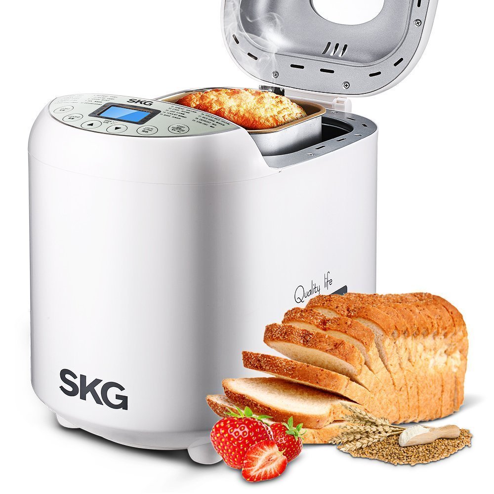 SKG Automatic Bread Machine 2LB - Beginner Friendly Programmable Bread Maker  (19 Programs, 3