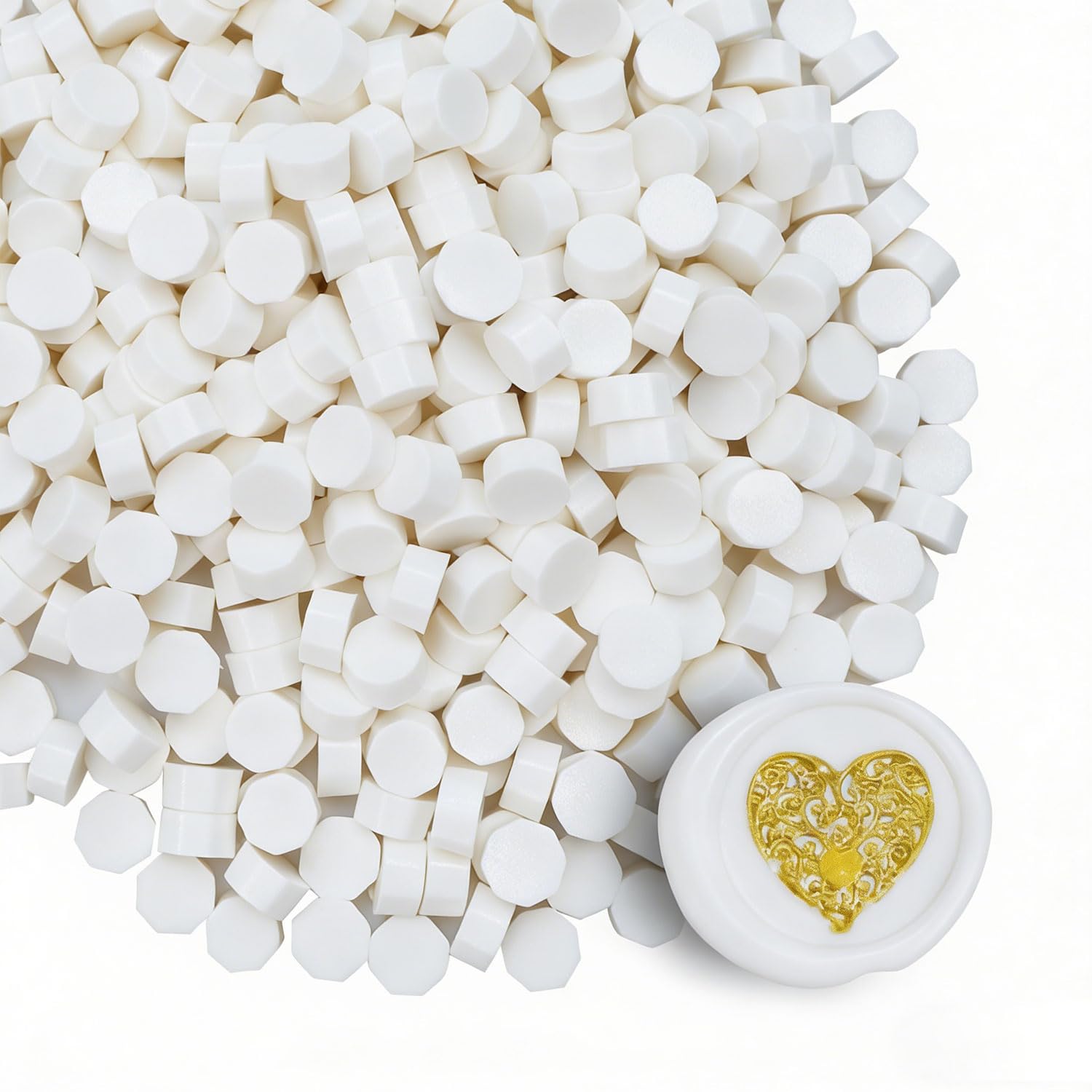 Tomgenrine Premium Wax Seal Beads - 520 White Sealing Pellets for Letters, Greeting Cards, Wine Bottles & Crafts | Professional Quality for Wedding Invitations, Party Decor & DIY Projects