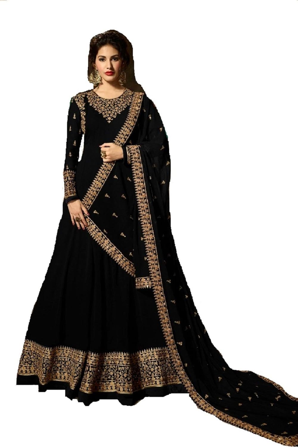 black long anarkali gown