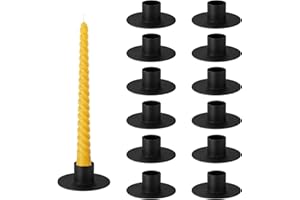 12pcs Iron Mini Taper Candle Holders for 1/2 Inch Candles, Small Metal Tapered Candlestick Stand Accessories for Chime Spell 