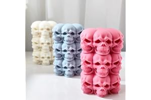 ASAISWO Skull Head Mold Skull Wave Candle Mold Skull Mold Skull Jewelry Resin Casting Molds Handmade Silicone Mold for Resin Candle Making Molds Craft Supplies 3D Mold Resin Mold Sculpture Mold Resin Mold