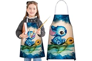 Akkya Kids Aprons for Cooking Toddler Chef Painting Apron with Pocket Baking Art Gardening Personalized Smock for Girls Boys
