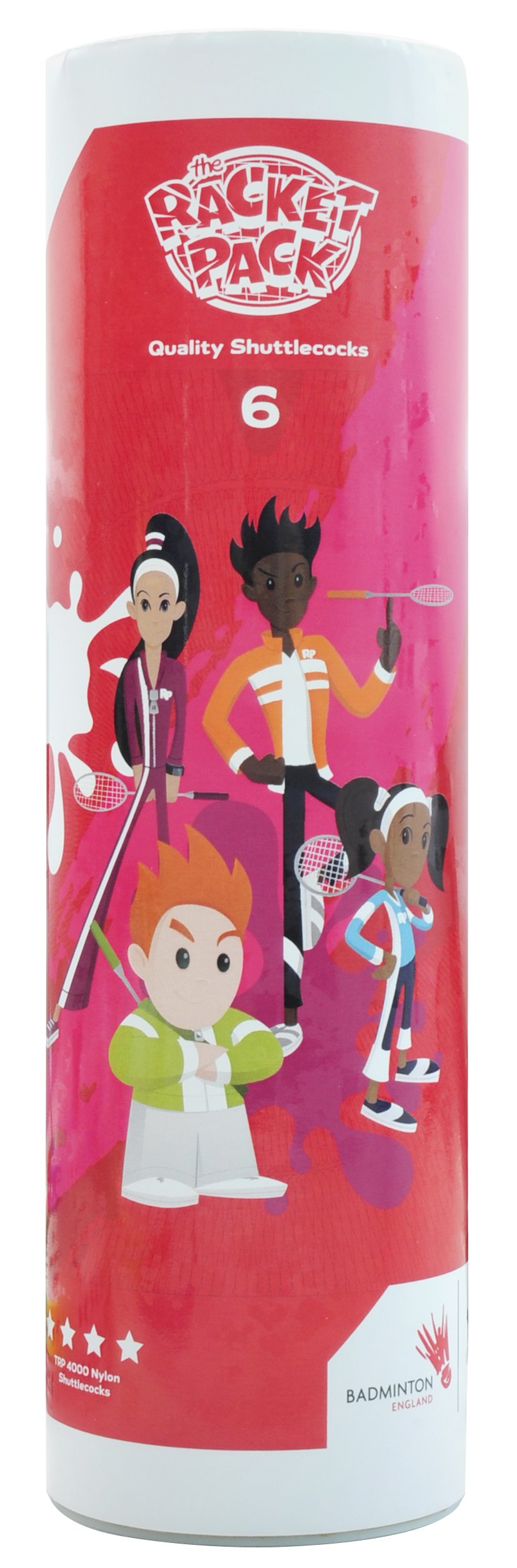 Racket Pack Shuttlecocks Recommended by Badminton England as The Ideal Shuttle Suitable for School, Club and Leisure Play, Red/White, One Size