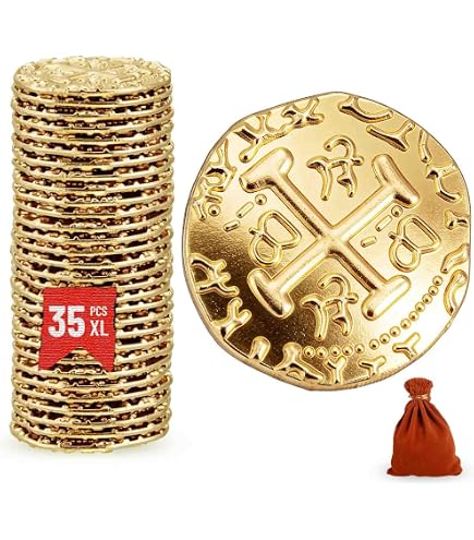Lot de 120 pièces en métal doré argenté et cuivre et dragon yeux lumineux - Sac en cuir - Faux pièces pour DND - Pièces fantastiques pour jetons de jeu, accessoires de