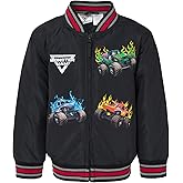 Monster Jam Zip Up Varsity Bomber Jacket Toddler to Little Kid Grave Digger El Toro Loco Megalodon