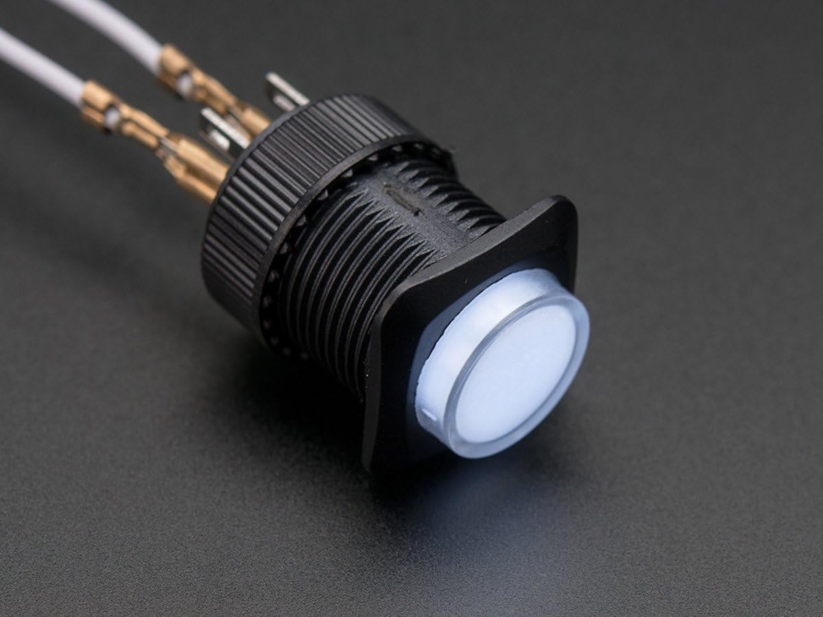 Adafruit 16mm Illuminated Pushbutton White Momentary [ADA1479