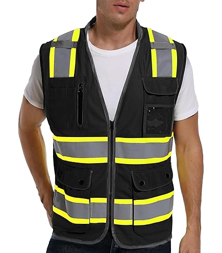 Gilets De Sécurité Réfléchissants Avec 9 Poches Zippées Sur Le