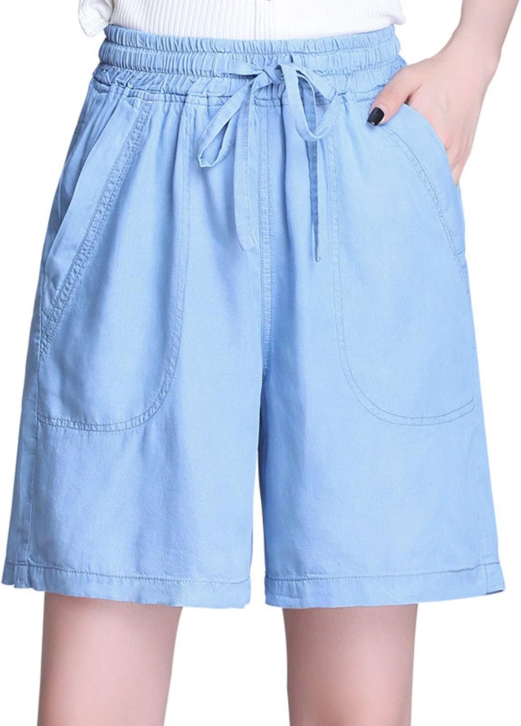 denim culotte shorts