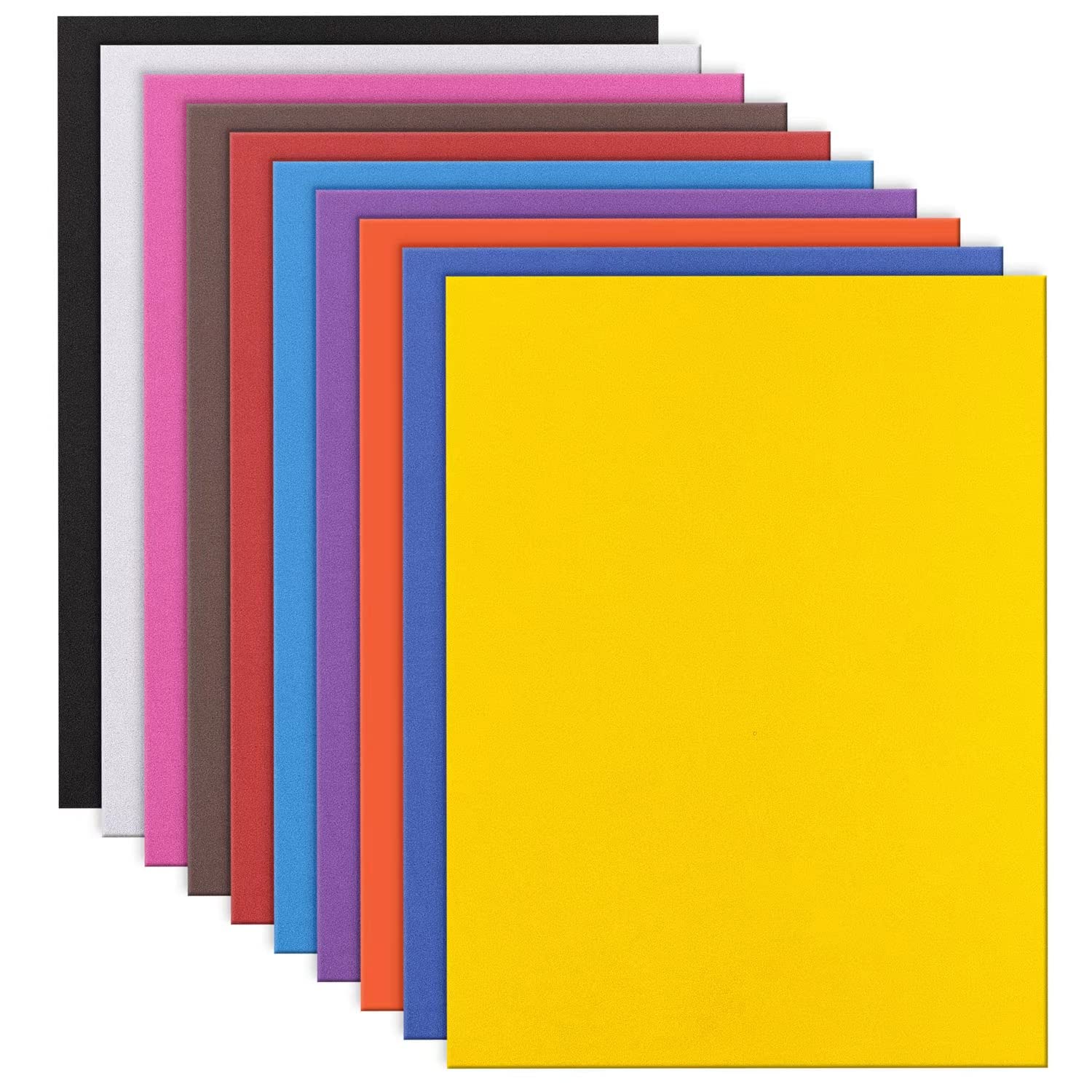 MEARCOOH Foam Sheets Crafts 9x12 Inch 10 Colors 2mm Eva Color Craft Foam Paper for Crafts Project Preschoolers Classroom Scrapbooking DIY Cosplay(10 Sheets)