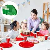 YAAVAAW 16Pcs Green Party Cups 9oz Cold Hot Drinking Cups Solid Color view 4
