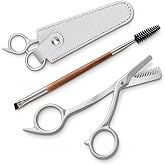 Stainless Steel Eyebrow Scissors with Comb + Angled &amp; Spoolie Brush