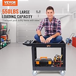 VEVOR Utility Service Cart, 2 Shelf 550LBS Heavy