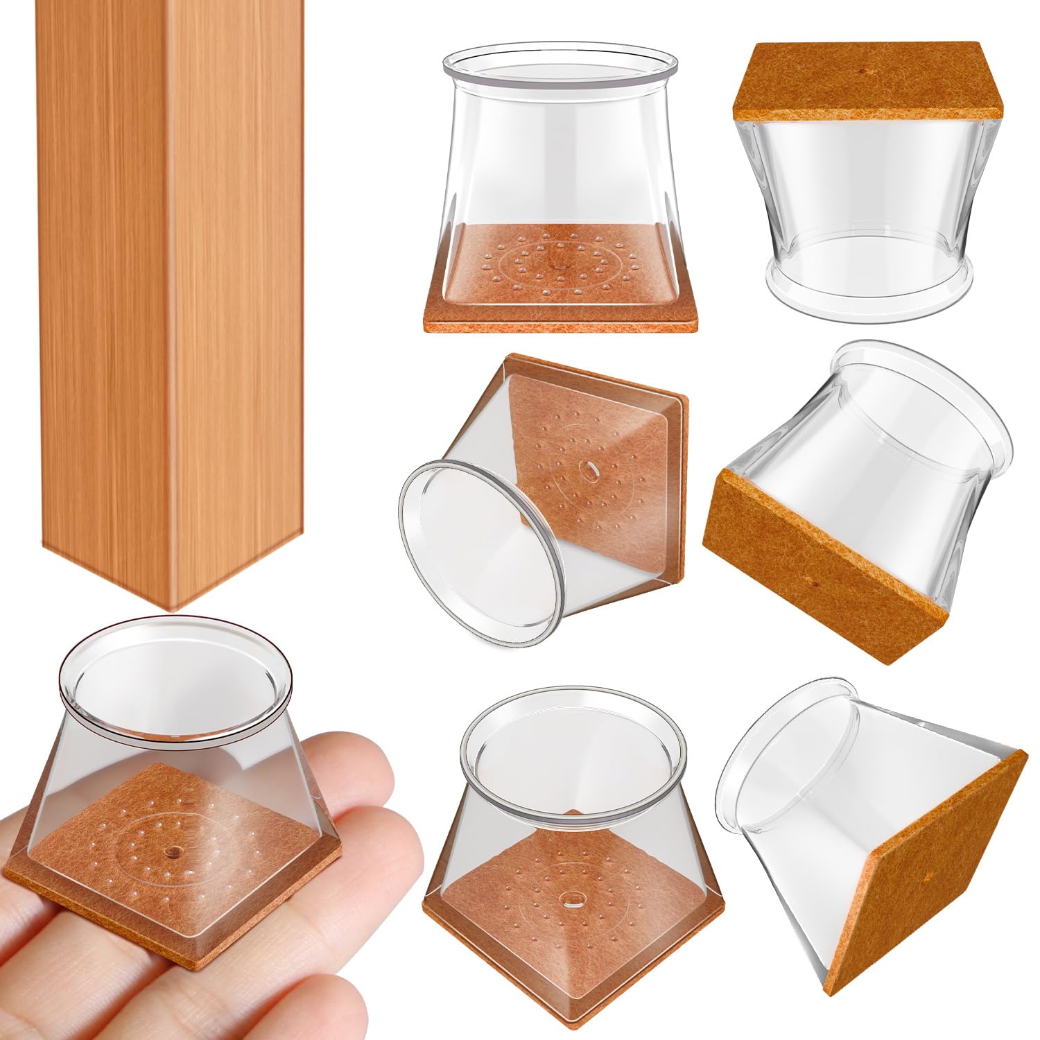 Photo 1 of Chair Leg Floor Protectors Square, Silicone Chair Leg Protectors for Hardwood Floors, Chair Leg Caps Covers Protect Wooden Floors from Scratching 20 Pcs X-Large (Fit:1-5/8" ~ 2")