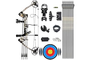 Lanneret Compound Bow and Archery Sets - Right Hand Archery Compound Bows 0-70 lbs Draw Weight Adjustable for Adults and Beginners，Hunting Bow Kit for Beginner