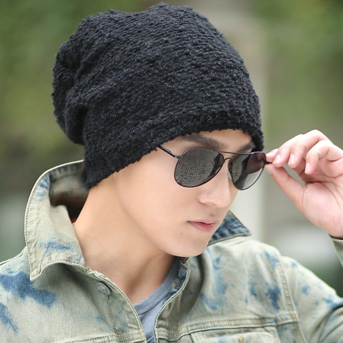 Accessories Skullies Beanies Nusswahn De Kuyou Unisex Winter Circle Velvet Wool Cap Knitting Skull Hat