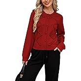 SKIKYAN Womens Fall Knit Cardigans Chunky Button Down Long Sleeve Sweaters Outfits Crochet Coats