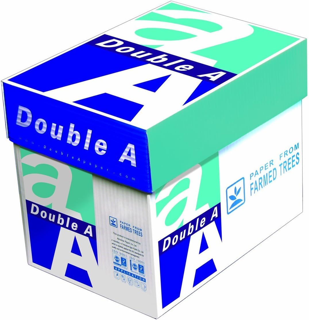 Double A Copy Paper, 8.5 x 11 Inches Letter Size, 22 lb. Density, 94 Bright White, 5 Reams, 2500 Total Sheets (AA 22# 5-Ream Case) 2 Pack