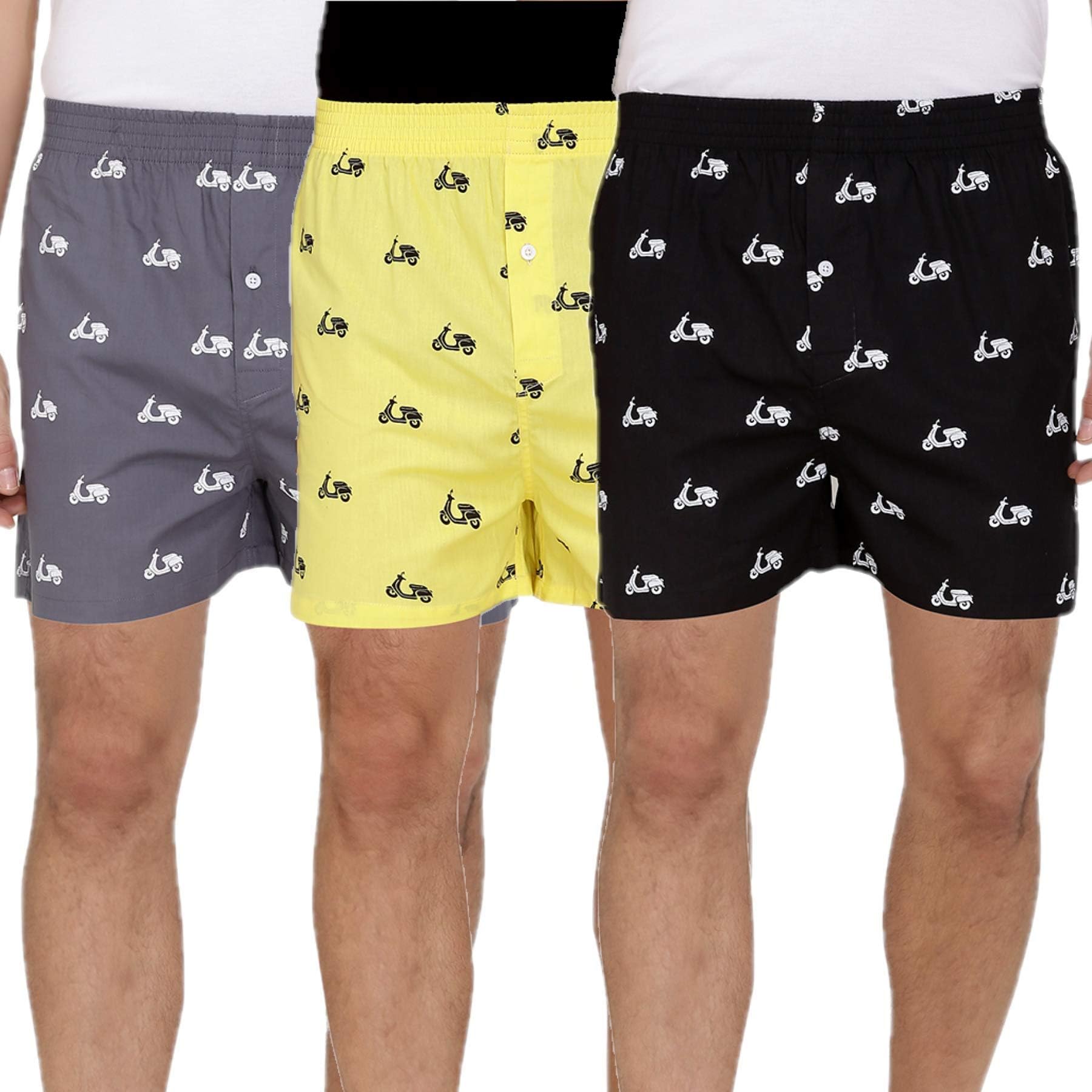 The Cotton Company Men's Cotton Boxers (Pack of 3)