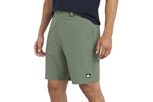 Quiksilver Mens Regular Fit Fixed Waist Water Friendly Active Hybrid Shorts