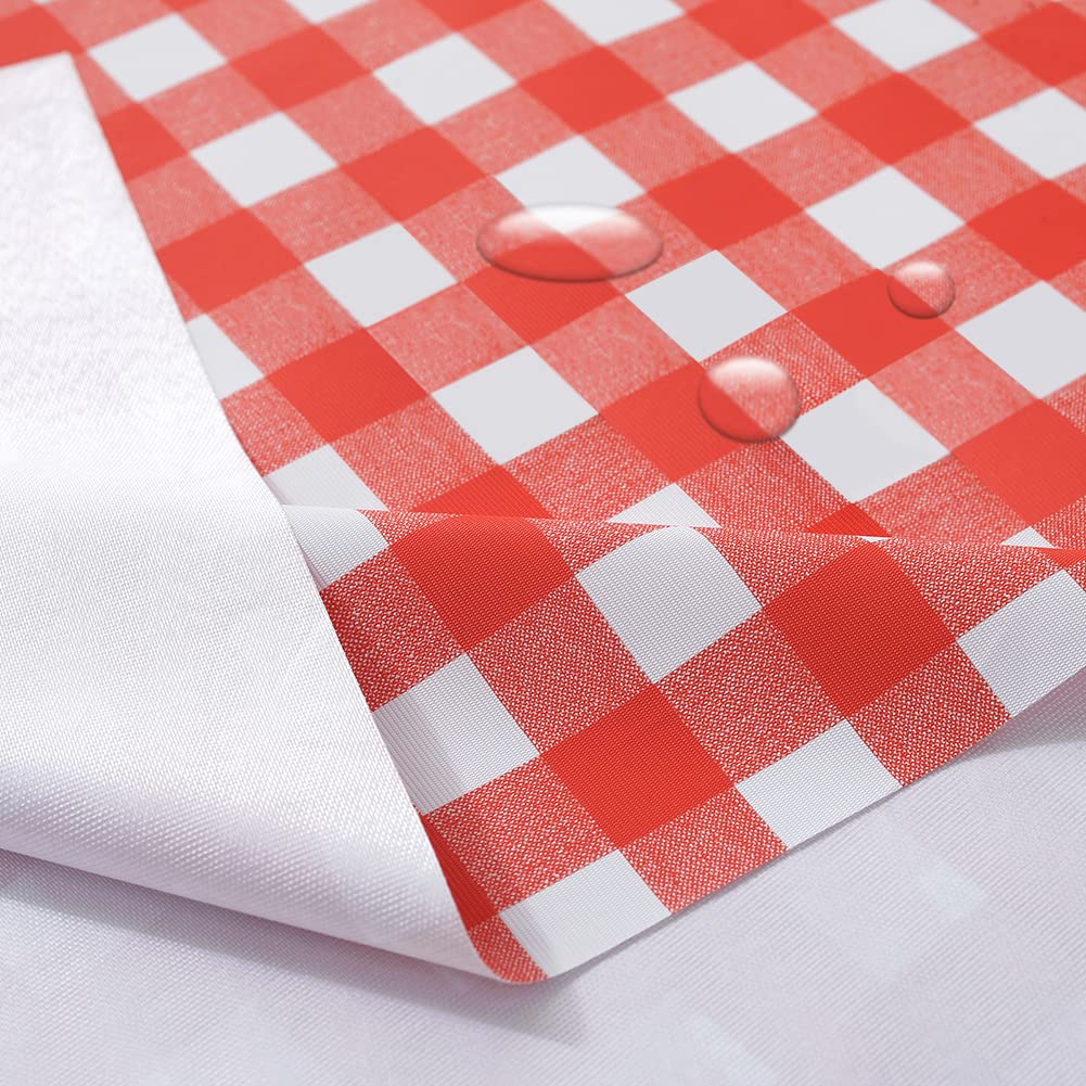 rismart Rustic More Patterns Water Resistant PVC Tablecloth Rectangle Oil-proof Table Cloth,Red,120 x 180 cm