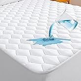 Mattress Protector,Full Size 100% Waterproof Mattress Protector Breathable Polyester Bed Cover Noiseless Mattress Pad Cover w