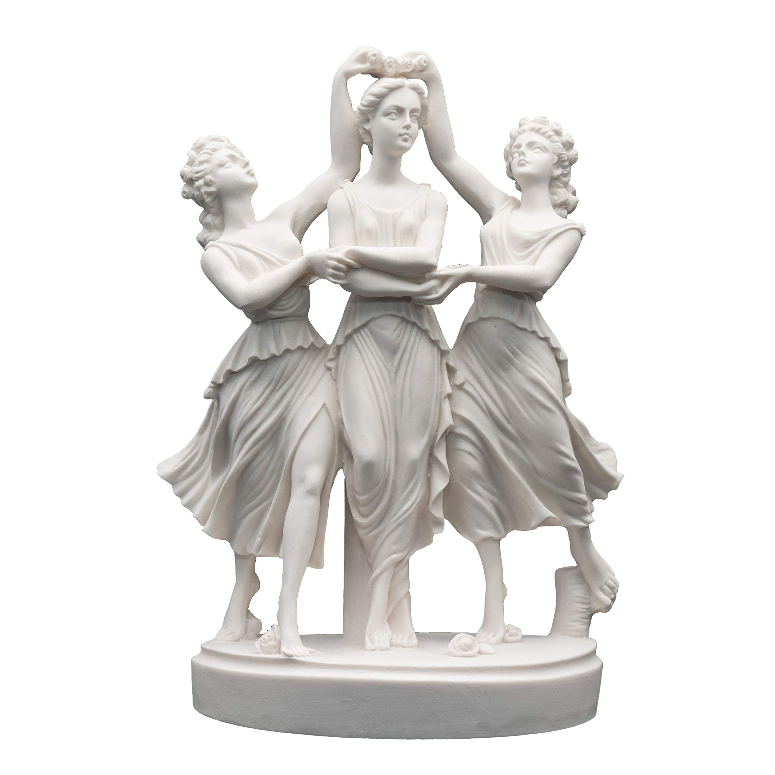 Helcee Alabaster Three Graces: Agalia, Thalia and Euphrosyne Statue 10 in