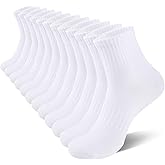 eallco Mens Ankle Socks Cotton Quarter Thin Ankle High Mini Crew Socks for Men 6 Pairs