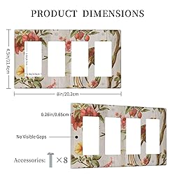 Flowers Bird Tree Retro Spring Floral Branch 4 Gang