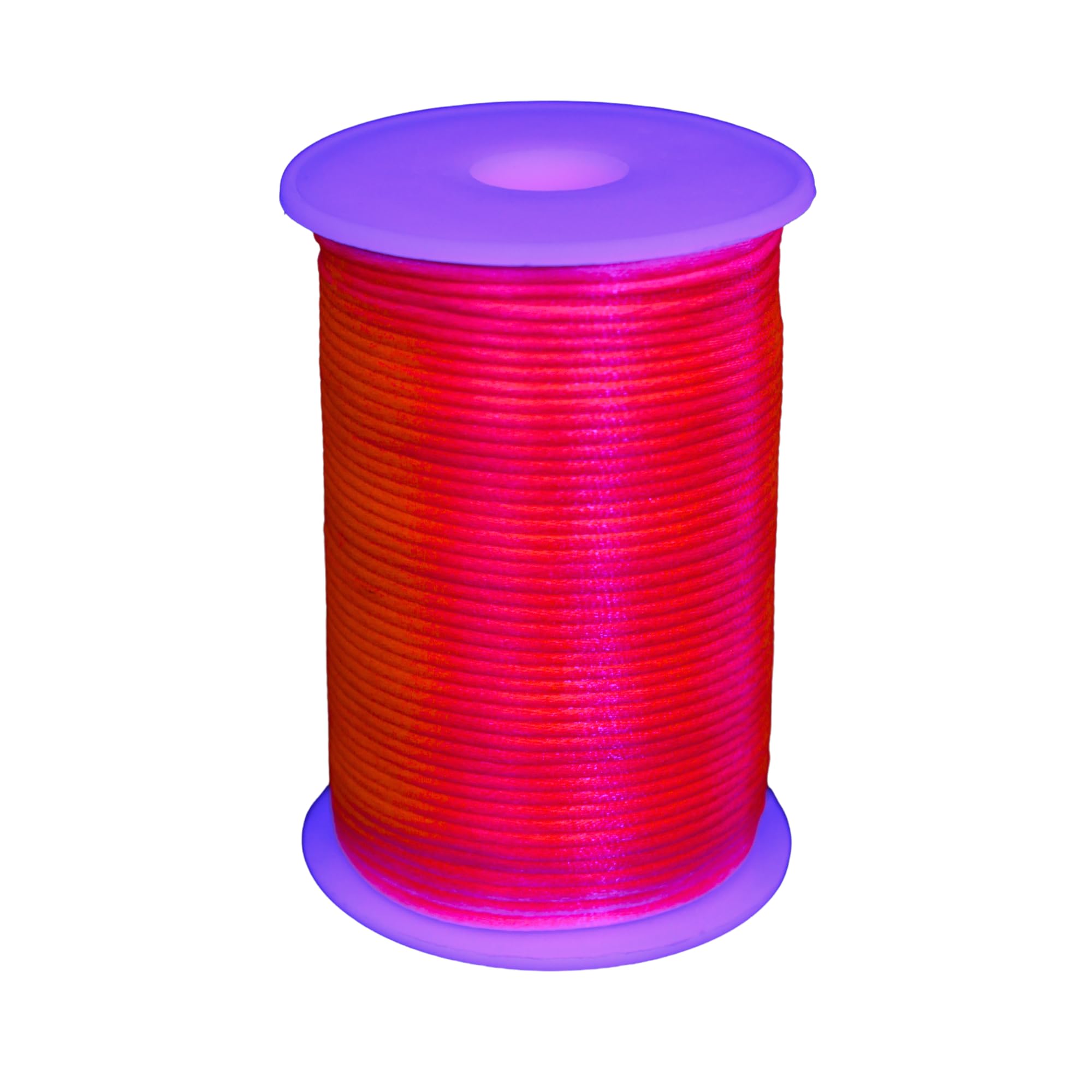 UV FLOOR - Neon Thread Roll - Bracelet Cord - Decorative Wool - Premium Quality - Neon Accessories - Party - Neon Pink - 100m ⌀ 2mm