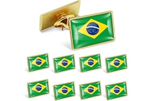 12/25/50/100Pack Official Brazil Flag Pins Bulk - Metal Brazilian National Lapel Pin