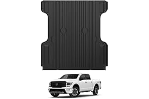 Ecarzo 2025 Upgraded Bed Mat Compatible with 2017-2025 Nissan Titan Crew Cab Accessories 5.5FT Bed Liner TPE Cargo Mats Heavy Duty Rear Trunk Mat All Weather Protection (Not fit for SV,Platinum,Pro4X)