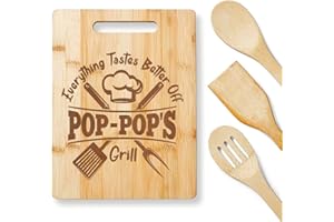 KITCHENVOY Grandpa Cutting Board - Gifts for Grandpa on Fathers Day - Pop Gifts for Grandpa from Grandkids - Grandpa Kitchen Gift for Christmas, Anniversary