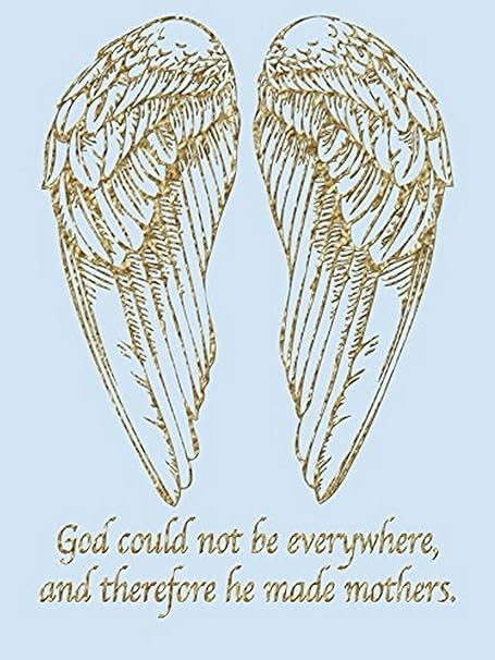 Buyartforless Dieu Ne Peuvent Pas Etre Partout Et Donc He Made Mothers Citation Dore Ailes D Ange Par Kelissa Semple On Se Trouvant Sur Toile 18 X 24 Amazon Fr Cuisine Maison