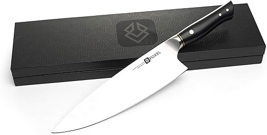 Amazon Com Kitchen Chefs Knife Chef Knives Professional 9 Inch Razor Sharp High Carbon German Steel Foxel Lynx Series Combines Beauty With Versatility Ergonomic Black Handle Presentation Gift Box Kitchen Dining