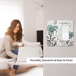 Wpshijia Rustic Teal Tulip 2 Gang Light Switch