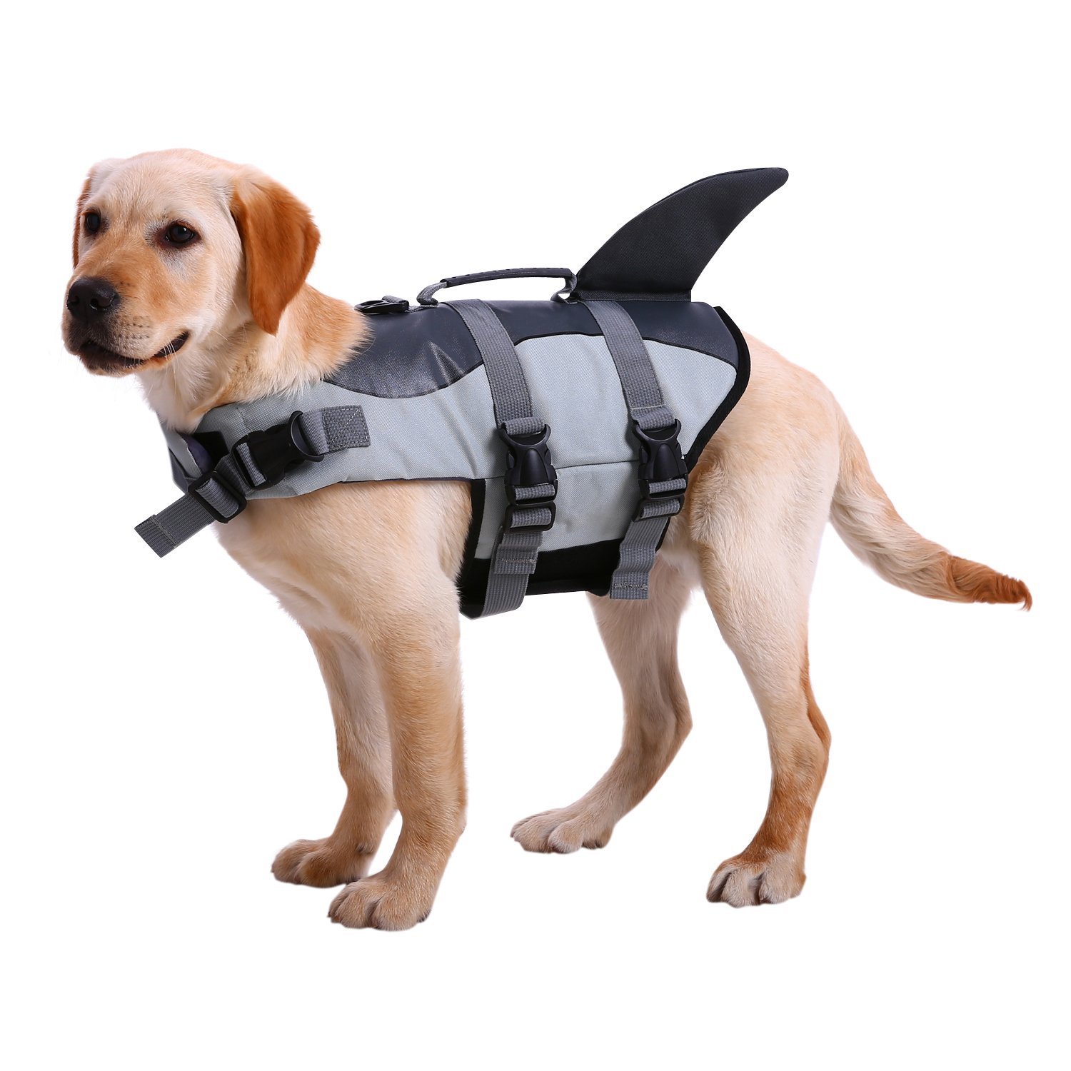 NACOCO Dog Life Jacket Shark Vest Pet Swimsuit Preserver