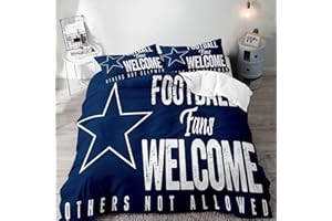 LUVIVIHOME 3PCS Football Duvet Cover King Bedding Set, Sports Bedding, Teens Boys Bedding, Navy Blue Comforter Bedspread Quilt Cover, College Football Gifts for Men Boyfriend Husband, 2 Pillow Cases