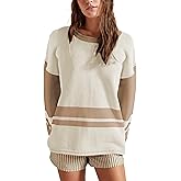Ynhonra Women’s Knit Sweater Oversized Loose Fit Crewneck Long Sleeve Casual Pullover Color Block Design