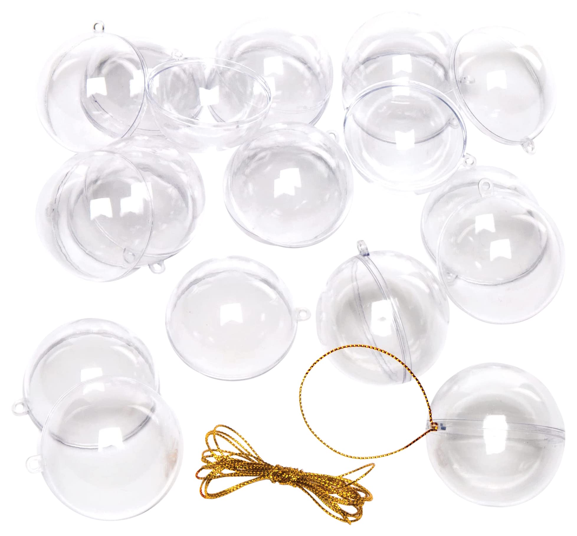 Baker Ross EX2323 Transparent Hanging Baubles for The Christmas Tree Creative Art and Crafts (Pack of 12)