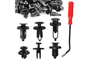 JUSTTOP 120 PCS Car Push Retainer Clips, Plastic Bumper Fender Push Pin Rivets Kit with Remover Tool, Car Fixed Clip Fastener